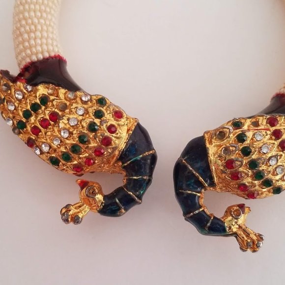 Pair of Beaded Bracelets with Peacocks - Picture 6 of 8